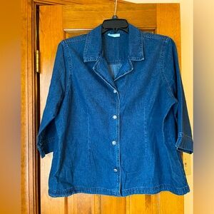 Old Hickory brand Jean  jacket 3/4 sleeves Decorative silver buttons